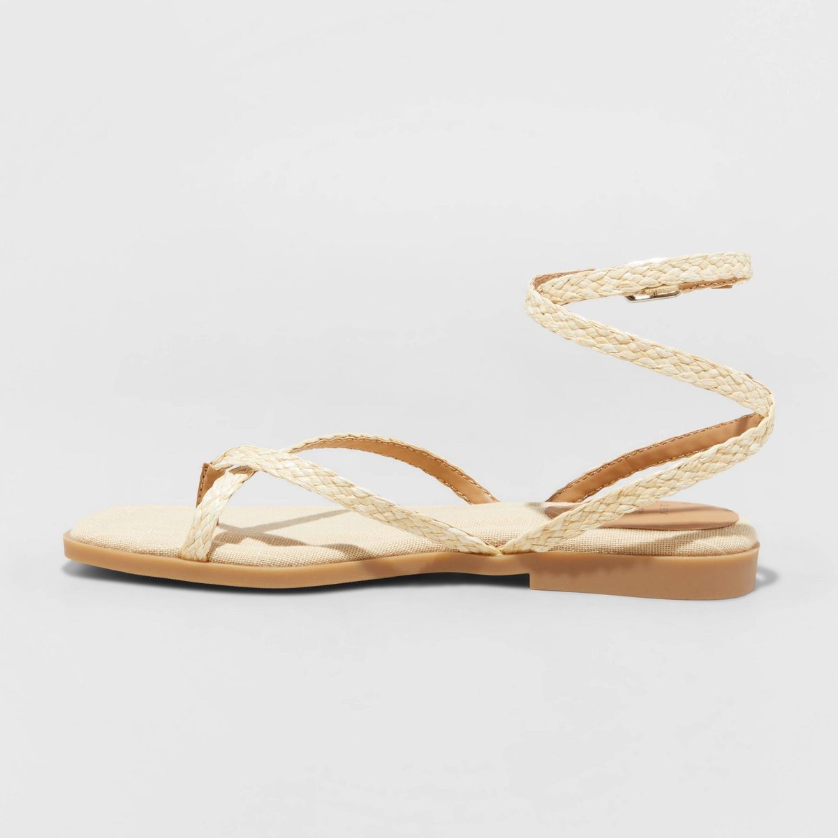 Women's Luisa Ankle Strap Thong Sandals - A New Day™ Beige 9.5 | Target