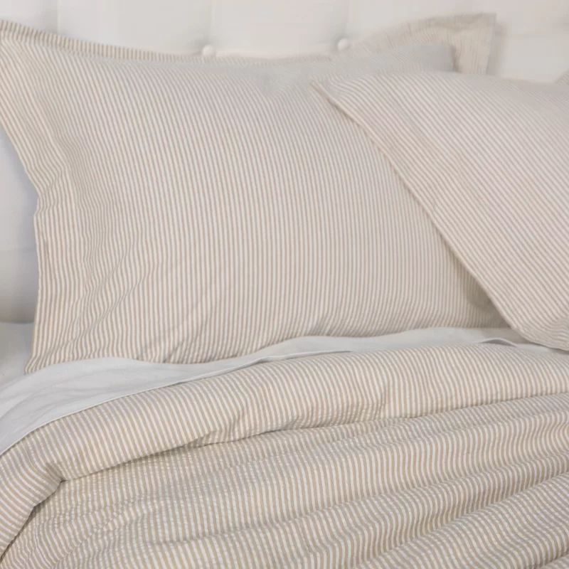 Westwind Taupe/White Reversible Striped Cotton 2 Piece Duvet Cover Set | Wayfair North America