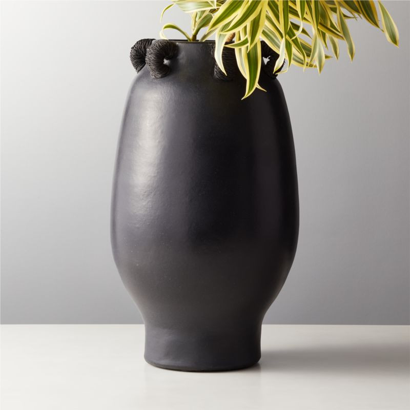 Acadia Modern Black Ceramic Vase + Reviews | CB2 | CB2