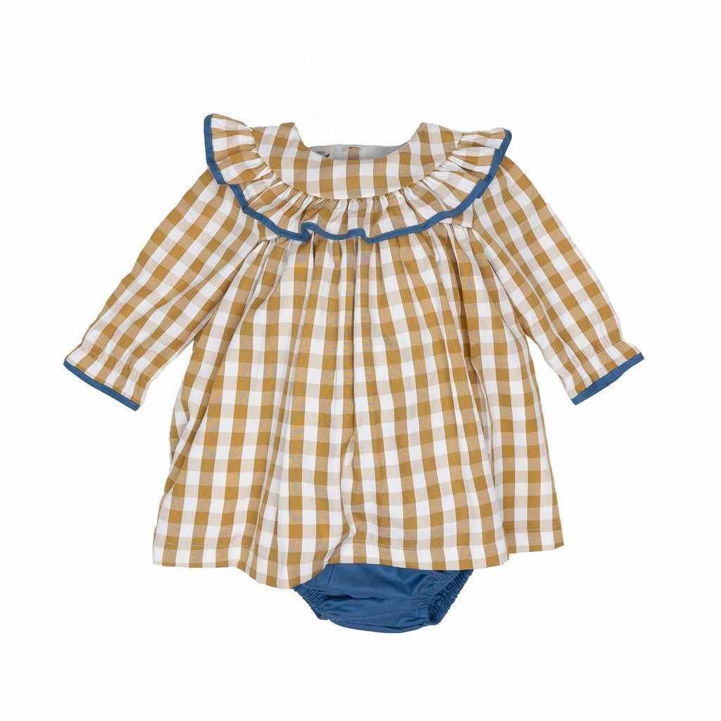 Maggie Mustard Check Bloomer Set | The Oaks Apparel Company