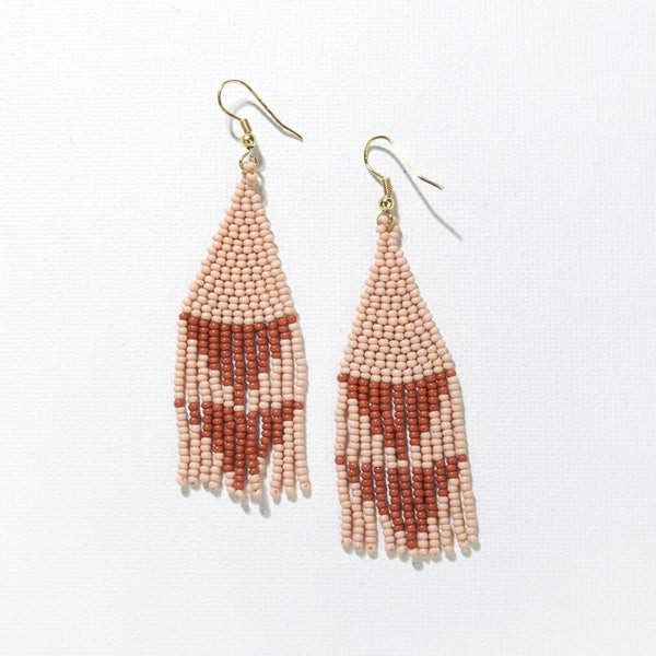 BLUSH WITH RUST TRIANGLES EARRINGS | INK+ALLOY