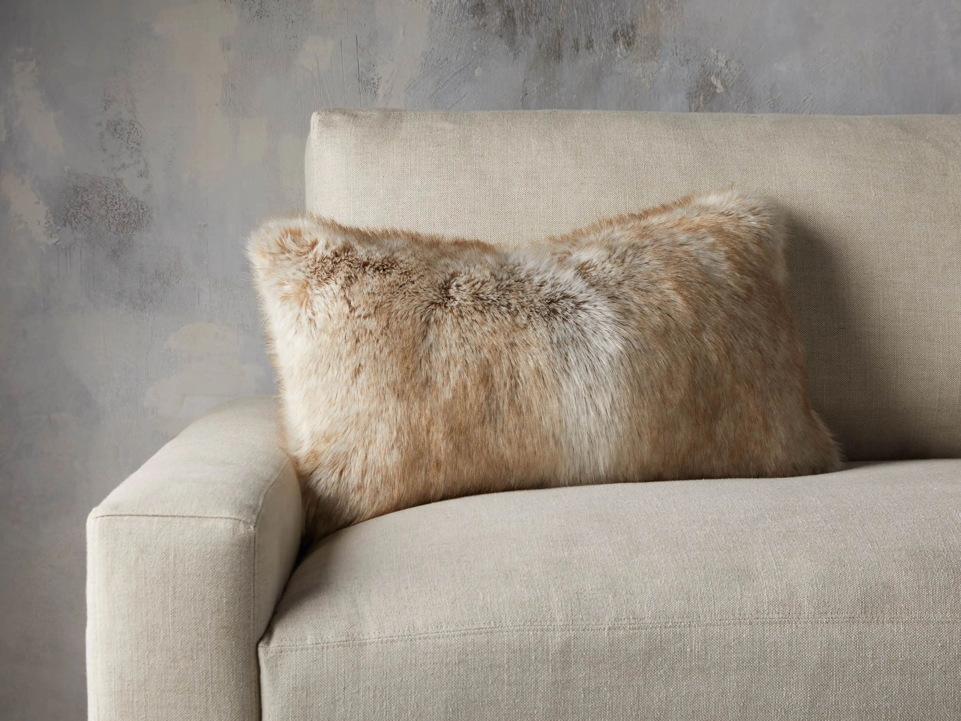 Luxe Faux Fur Lumbar Pillow Cover | Arhaus
