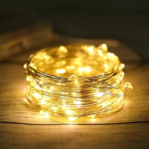 ANJAYLIA 4 Pack Fairy Lights 33ft 100 LED String Lights Battery Operated Mini Twinkle Starry Lights for Wedding, Party, Christmas, Decor, Warm White | Amazon (US)