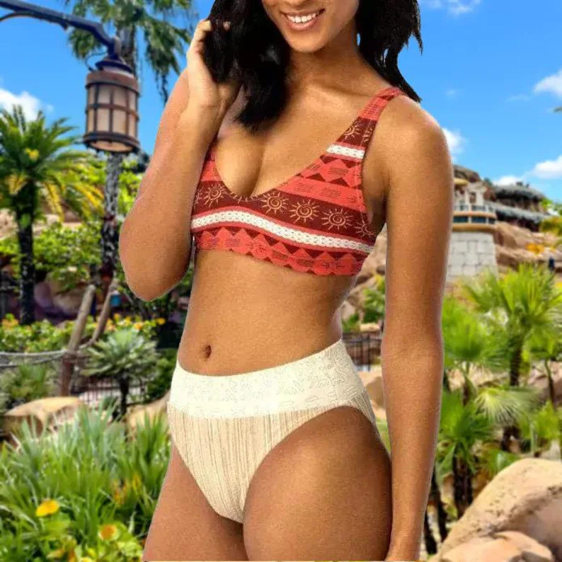 Moana Bikini Swimsuit XS-3XL | Disney World Bound Parks Disneyland Princess Hawaiian Cosplay Swim... | Etsy (US)