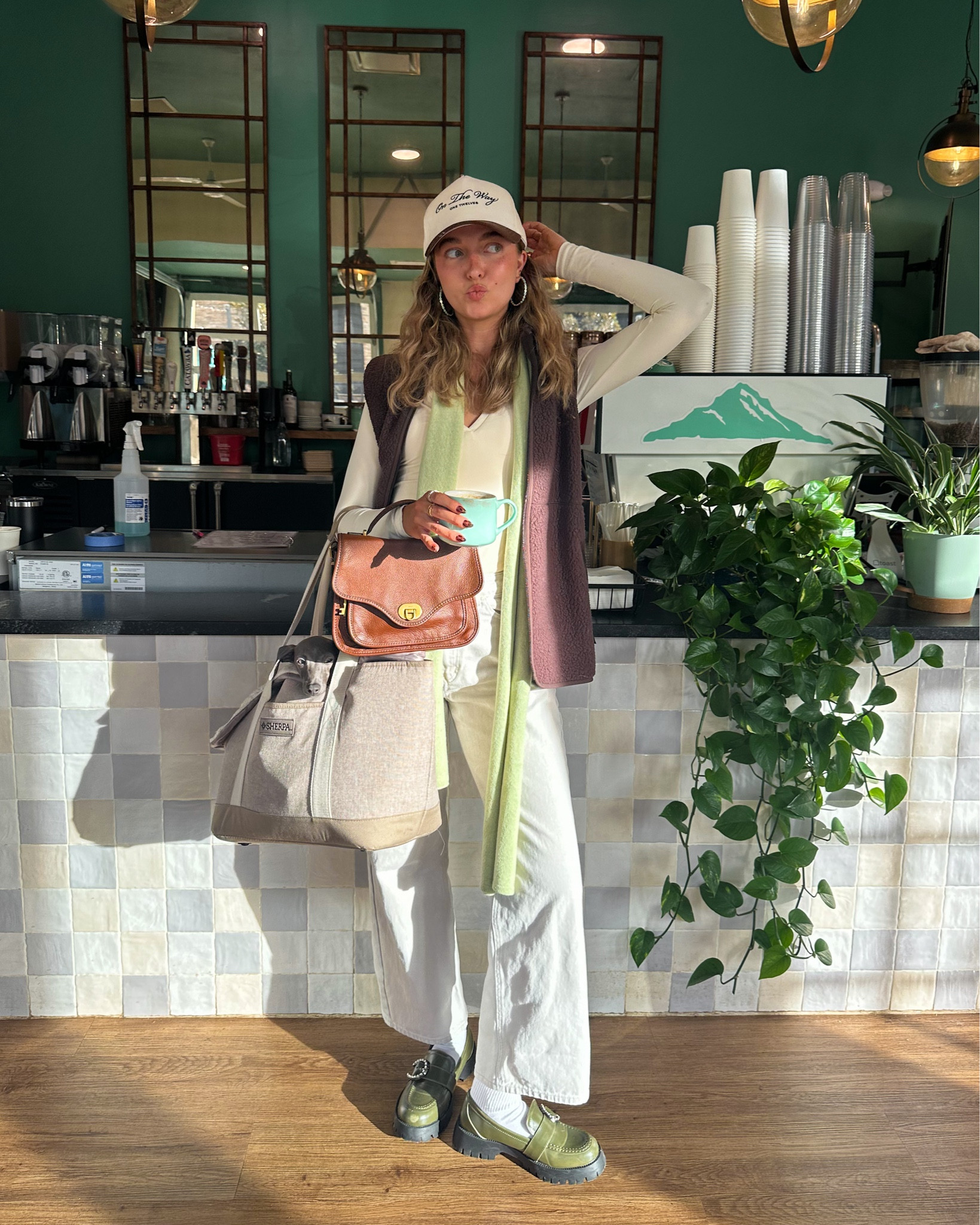 simple soft girl outfit to wear on coffee dates ☕️🤍 this bodysuit, like everything from Klassy Network, is so comfortable and easy to layer. pants are from Princess Polly, green loafers are from Marshall’s but i linked some cute similars!! & hat is one twelves 🤎 i am obsessed with this color combo rn #winteroutfit #loafers #petaccessories #casualoutfits

#LTKfindsunder50 #LTKsalealert #LTKSeasonal