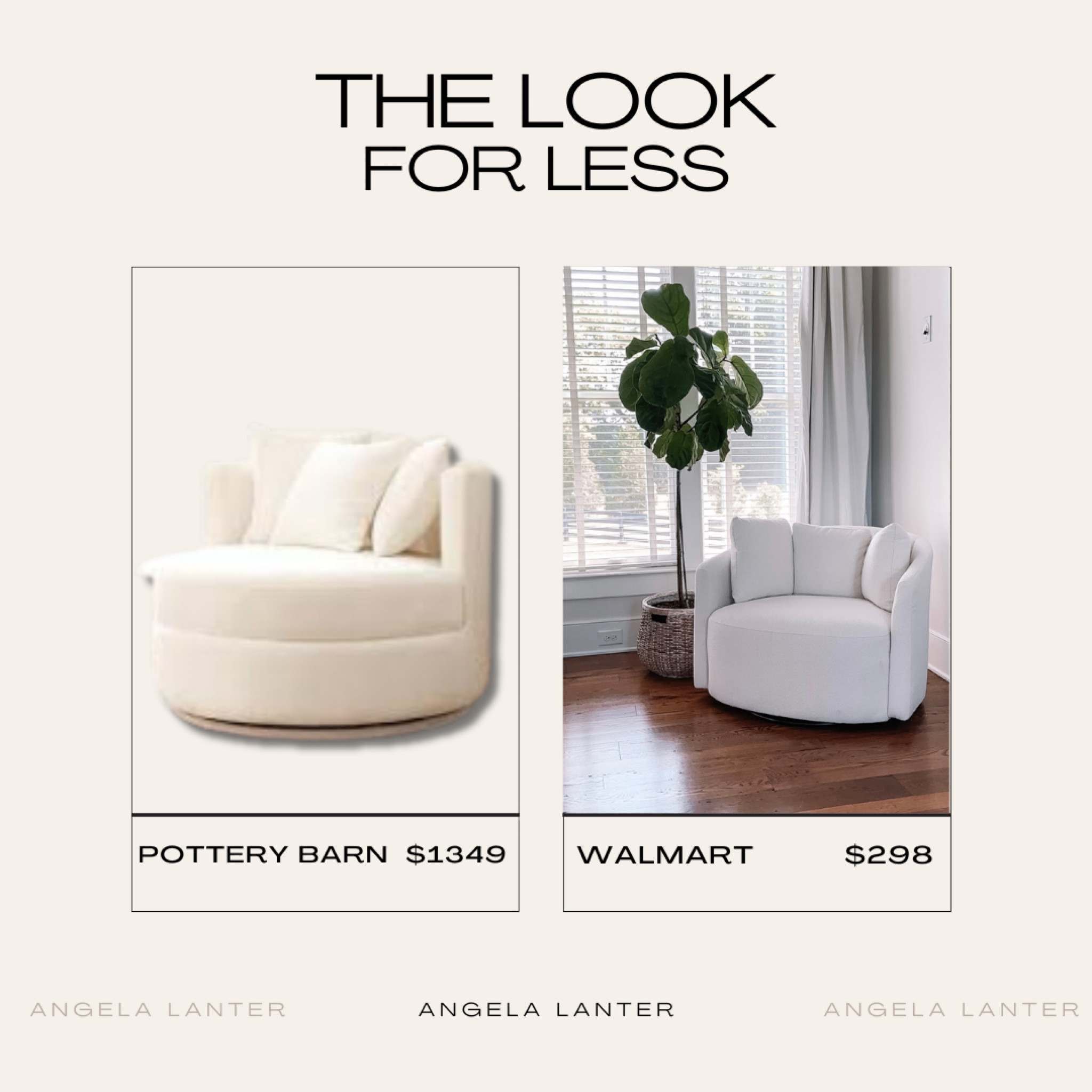 Get the look for less! The Drew chair by Beautiful from Walmart is an amazing dupe for the Pottery Barn Balboa swivel chair. The dupe is under $300 🙌🏼

#LTKstyletip #LTKhome #LTKSeasonal