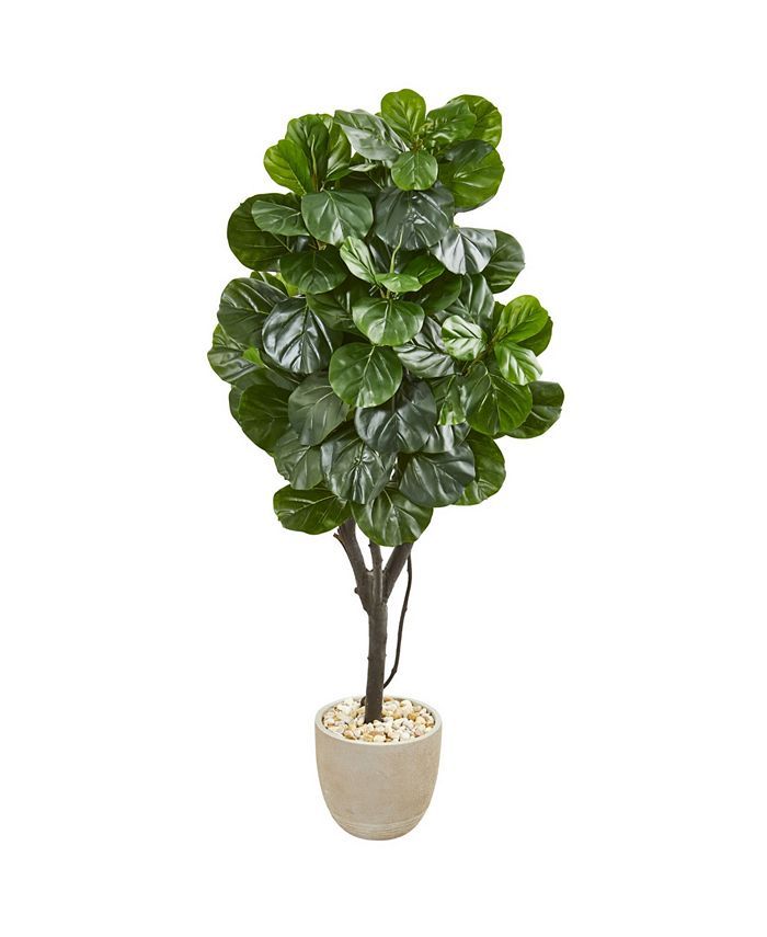 67” Fiddle Leaf Fig Artificial Tree in Sand Stone Planter | Macys (US)