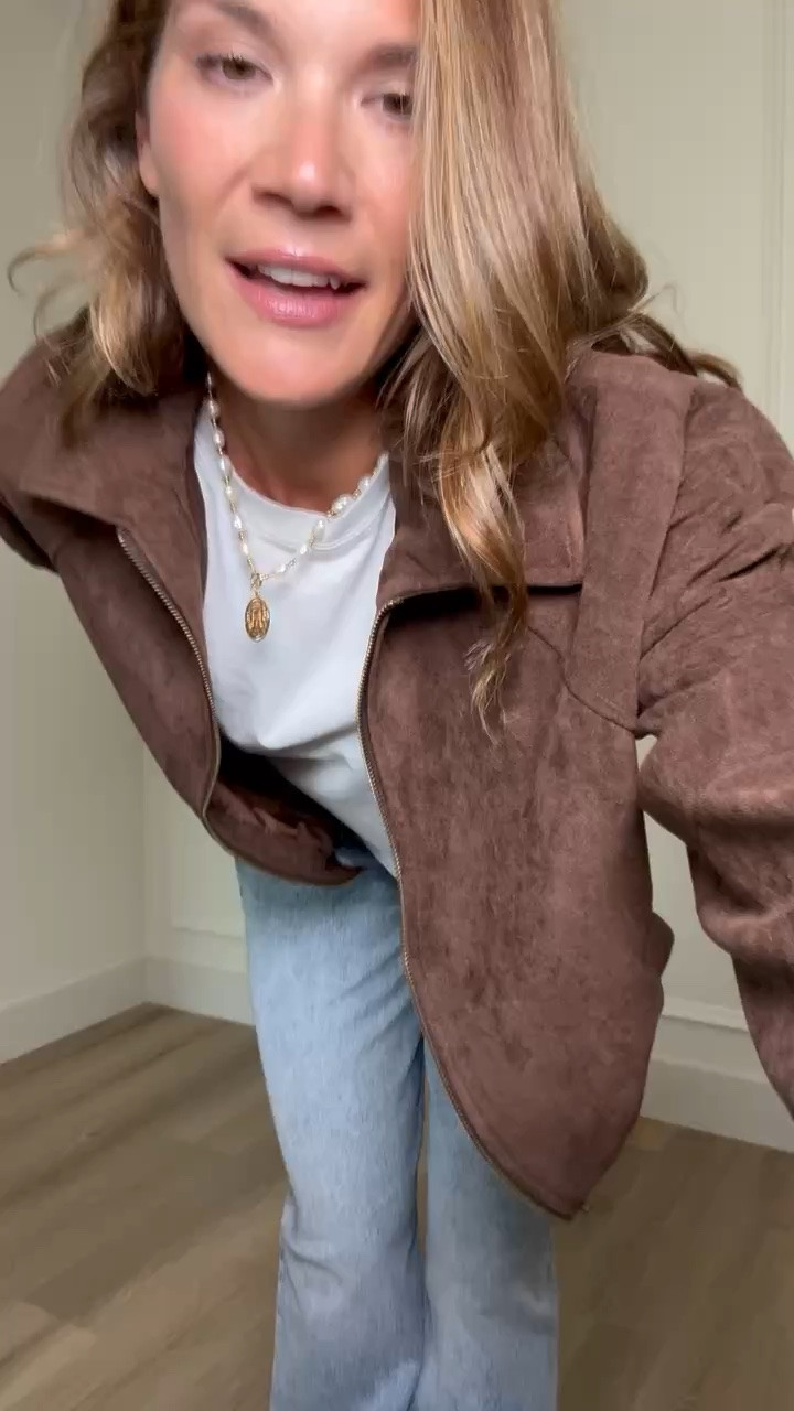 This jacket is making me ready for fall before the weather is. The rich brown suede-look texture with wide leg denim is such a good way to start transitioning summer basics into cooler weather.

Size 8 tall jeans, L tall jacket

Brown jacket, Fall outfit, Wide leg jeans, Tall girl jeans, Long inseam denim, Transitional outfit, Casual fall style, Tall women fashion, Denim outfit, Fall fashion, StangandCo

#LTKSeasonal #LTKTall #LTKootd