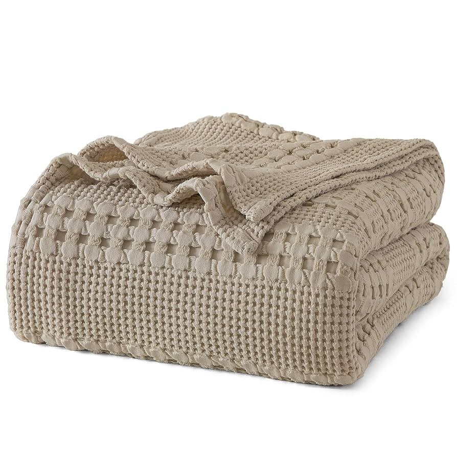 PHF 100% Cotton Waffle Weave Blanket King Size for Bed, Soft Lightweight & Breathable, All-Season... | Amazon (US)