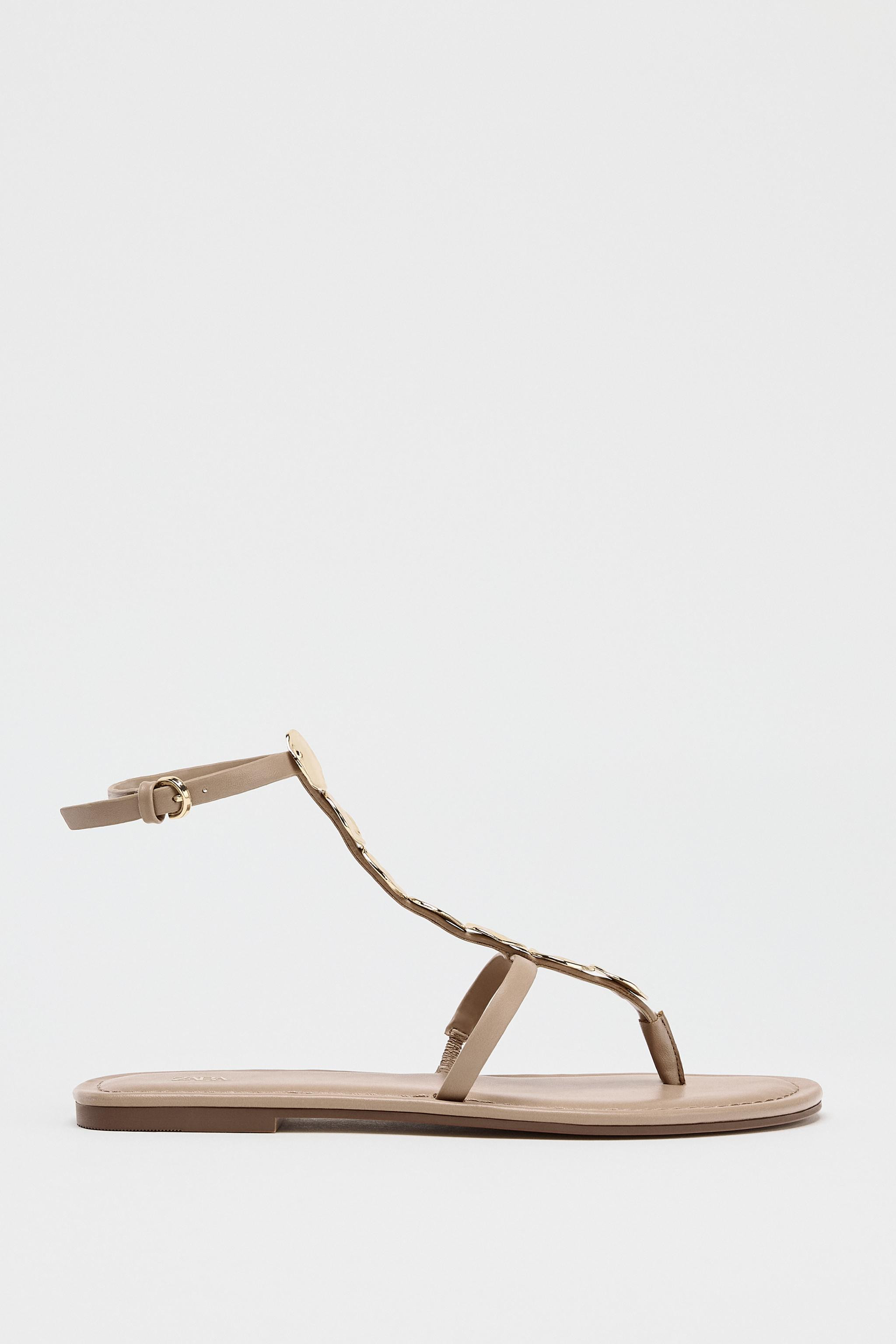 BEADED FLAT SANDALS | Zara US