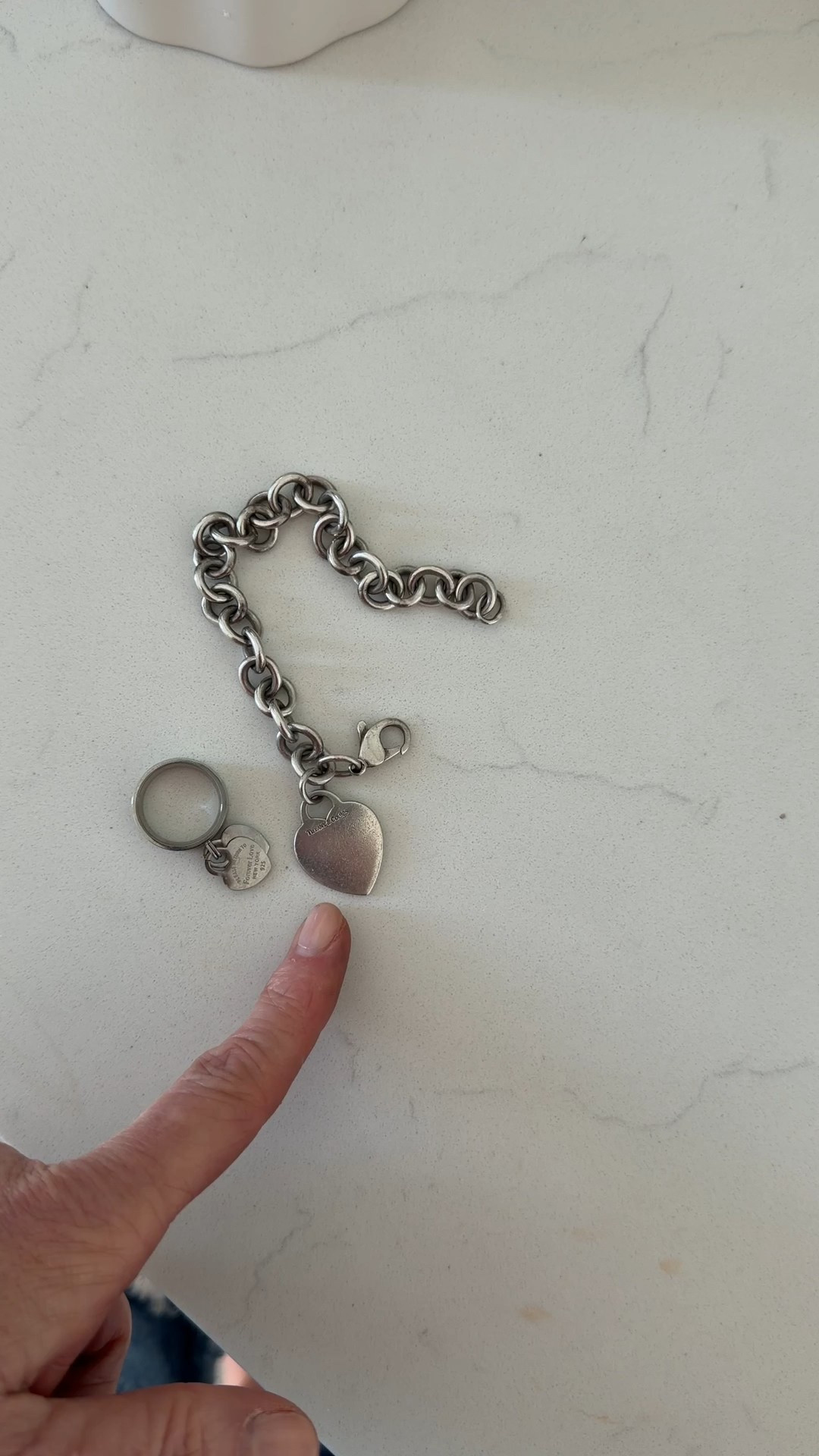 Valentines heart bracelet and ring 