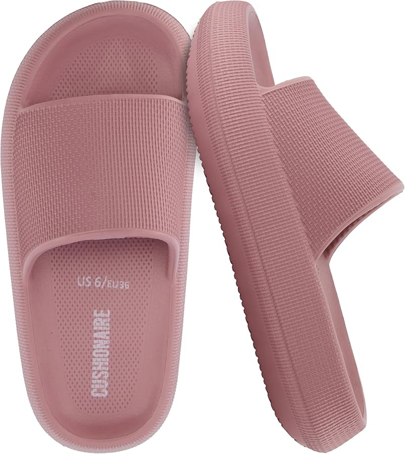 CUSHIONAIRE Feather EVA Slides for Women – Comfortable Slip On Womens Slippers, Indoor Outdoor ... | Amazon (US)