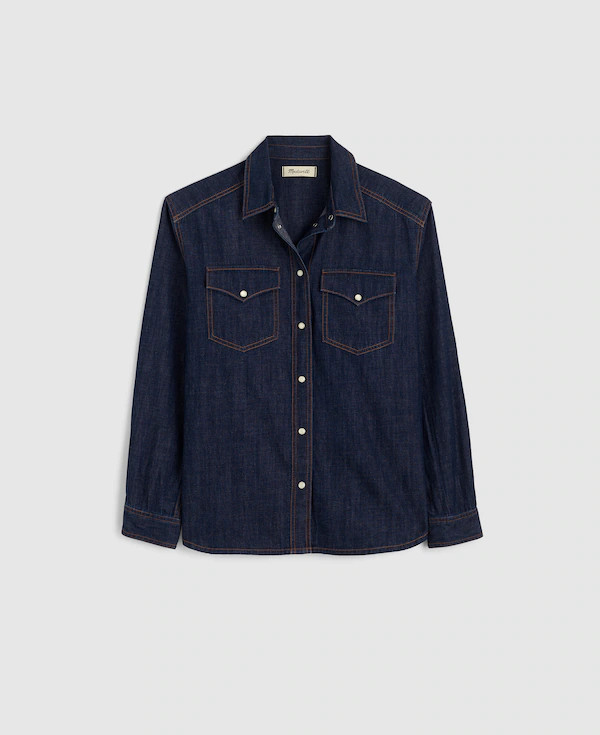 Denim Oversized Western Shirt | Madewell