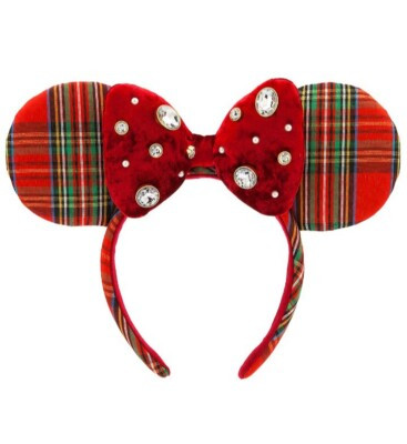 Disney Parks 2023 Jeweled Christmas Plaid Bow Mickey Minnie Mouse Ear Headband  | eBay | eBay US