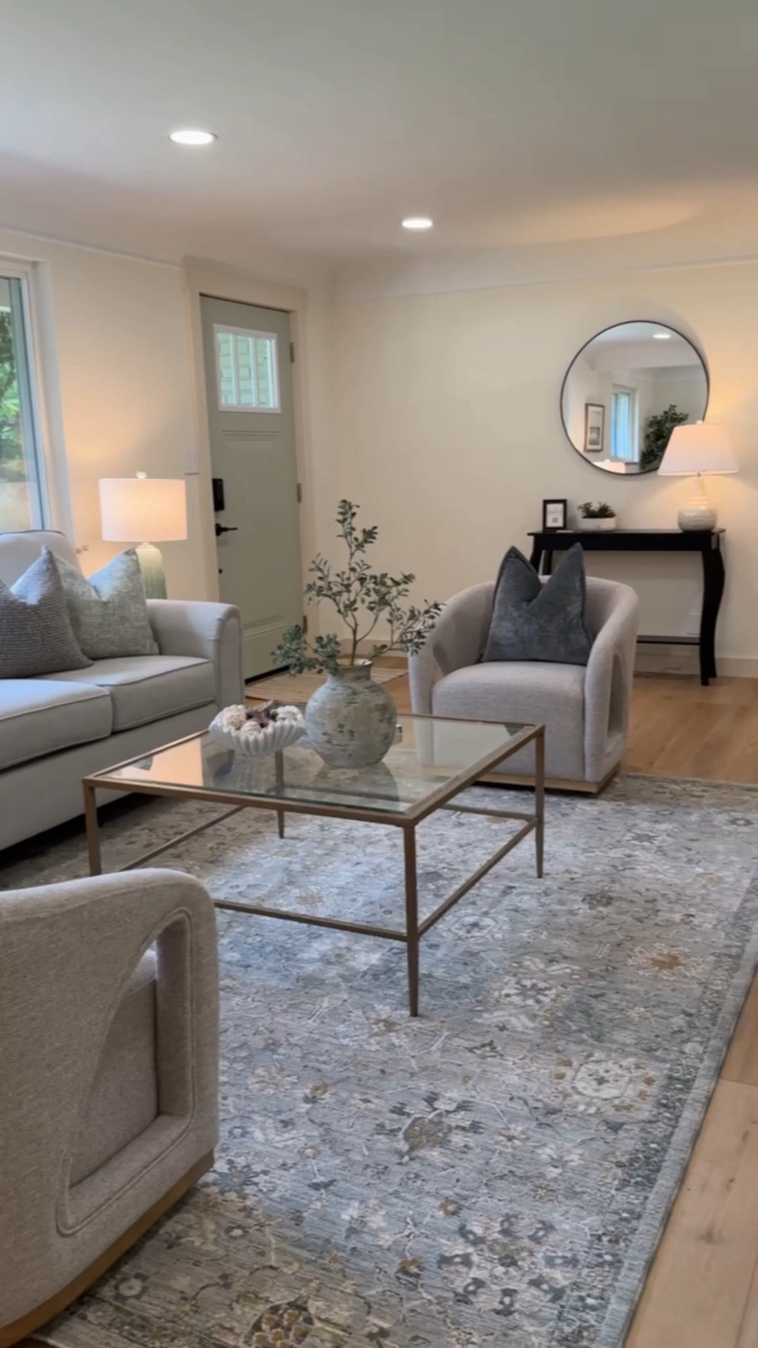This rug makes the whole room. Timeless, designer-inspired pieces that look far more expensive than they are.

Luxury living room, modern organic, neutral home decor, area rug, swivel chairs, entry table

#LTKHome #LTKSaleAlert #LTKSeasonal