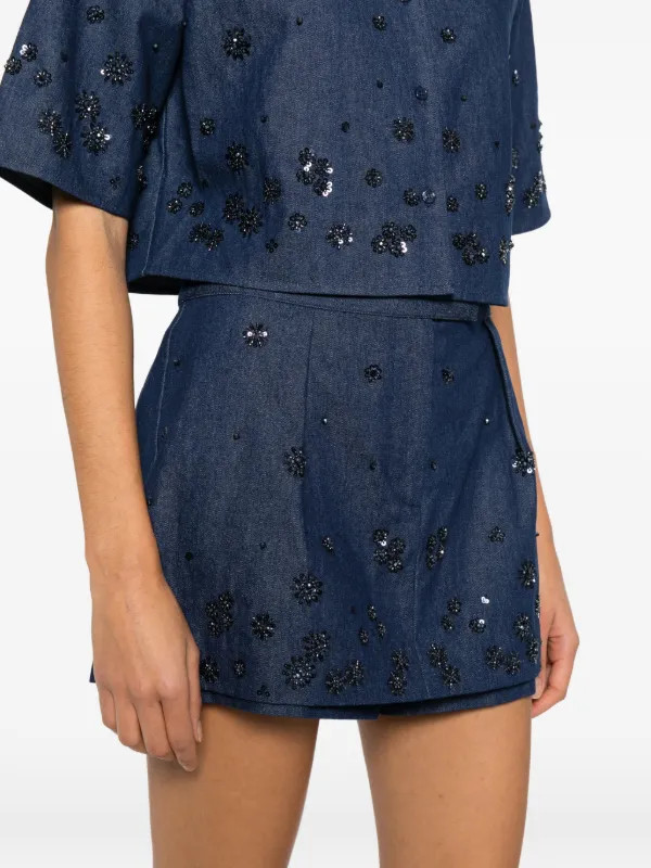 sequin-embellished short shorts | Farfetch Global