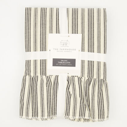 Cream & Black Striped Table Cloth 152x213cm | TK Maxx