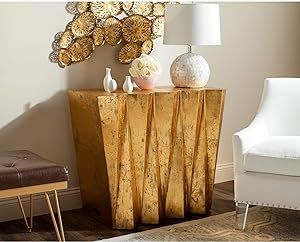 Safavieh Home Collection Gisela Hex Gold Console Gold | Amazon (US)