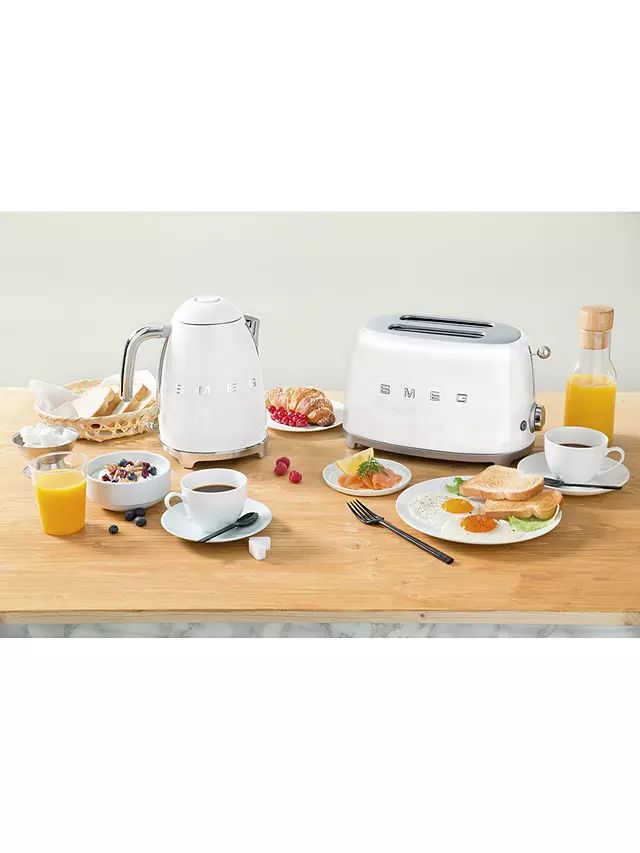 Smeg TSF01 2-Slice Toaster, White | John Lewis (UK)