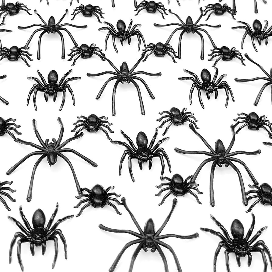 VOVEA Realistic Halloween Plastic Spiders 120 PCS, 3 Sizes Fake Spiders Black Small Spiders Hallo... | Amazon (US)