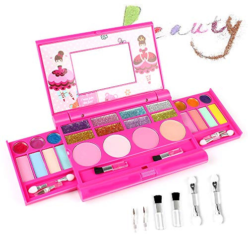 AMOSTING Real Makeup Toy for Girls Pretend Play Cosmetic Set Make Up Toys Kit Gifts for Toddler Kids | Amazon (US)