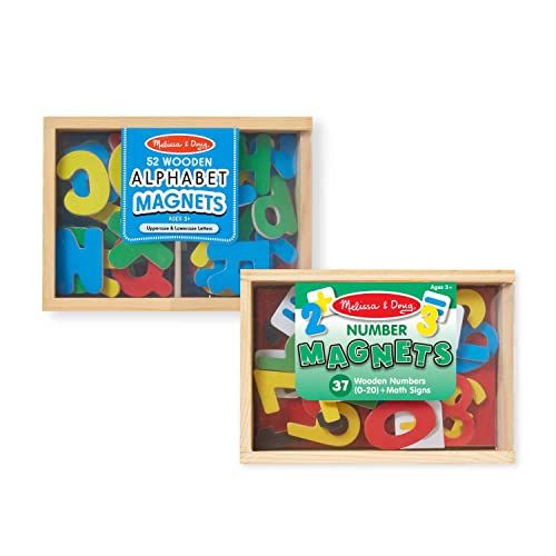 Melissa & Doug Deluxe Magnetic Letters and Numbers Set With 89 Wooden Magnets - Alphabet Letter M... | Amazon (US)