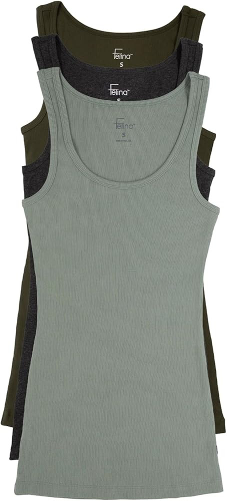 Felina Cotton Ribbed Tank Top - Class Tank Top for Women, Workout Tank Top for Women (Color Optio... | Amazon (US)