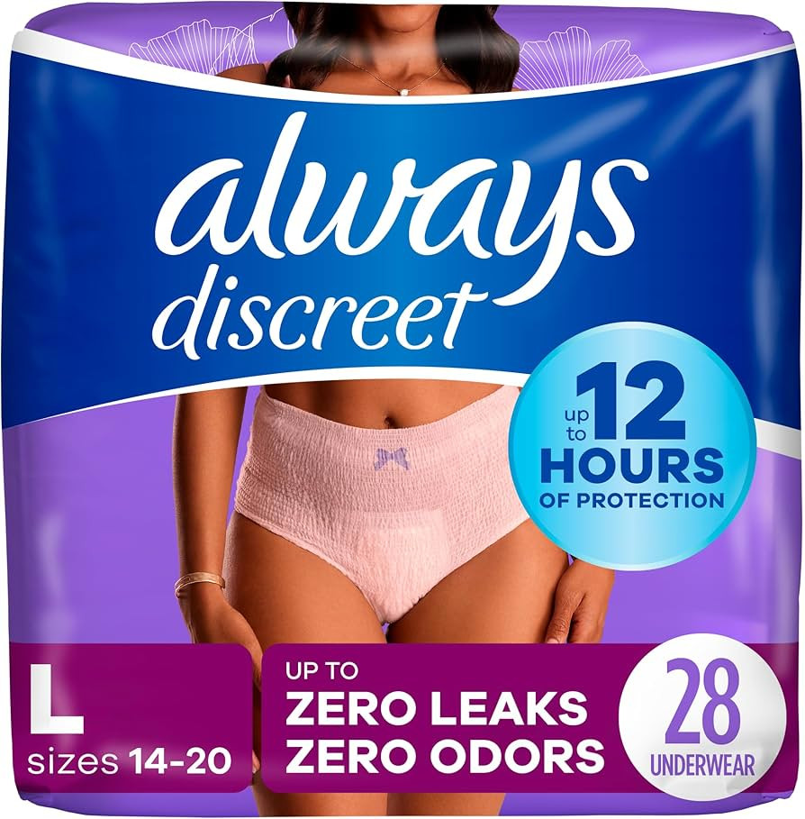 Always Discreet Adult Incontinence Underwear, Maximum Absorbency, Large, 28 Count (Packaging May ... | Amazon (US)