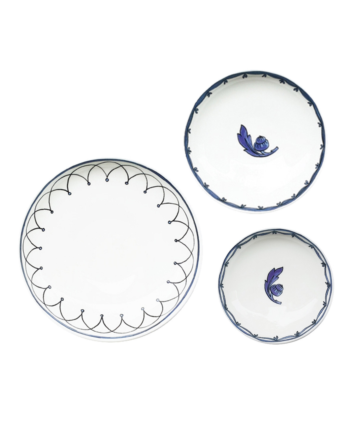 Twig New York Blue Bird Canape Plates - Set of 3 - White With Blue Design | Macy's AU | APAC