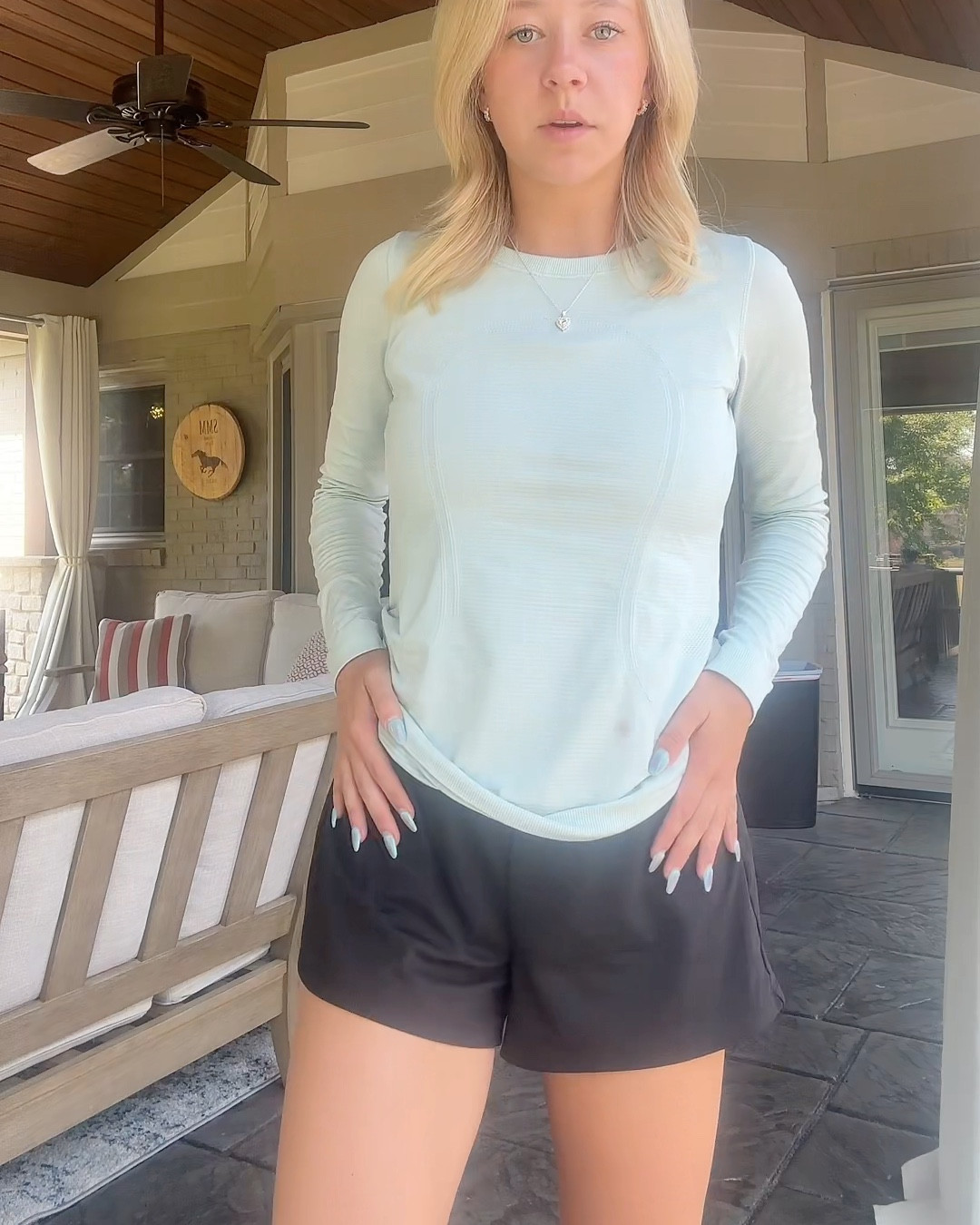 easy, comfy athletic outfit for school! 

Lulu long sleeve, high waisted activewear shorts, silver jewelry, white chunky sneakers 

#LTKBacktoSchool #LTKVideo #LTKActive