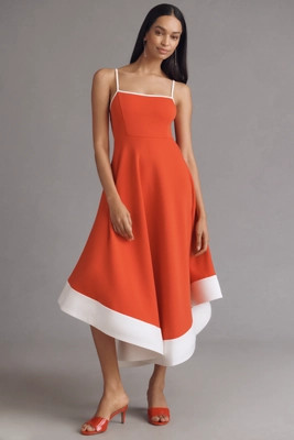 Maeve Colorblock A-Line Midi Dress | Anthropologie (US)