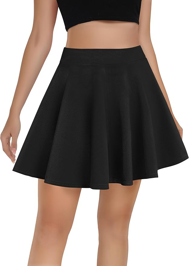Urban CoCo Women's Basic Versatile Stretchy Flared Casual Mini Skater Skirt | Amazon (US)