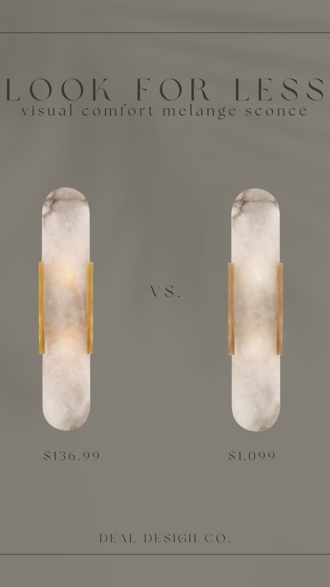 Visual Comfort Melange Elongated Sconce look for less!! They look identical! 

Find more content on Instagram @dealdesignco for more sources and daily finds from crate & barrel, CB2, Amber Lewis, Loloi, west elm, pottery barn, rejuvenation, William & Sonoma, amazon, shady lady tree, interior design, home decor, studio mcgee x target, bedroom furniture, living room, bedroom, bedroom styling, restoration hardware, end table, side table, framed art, vintage art, wall decor, area rugs, runners, vintage rug, target finds, sale alert, tj maxx, Marshall’s, home goods, table lamps, threshold, target, wayfair finds, Turkish pillow, Turkish rug, sofa, couch, dining room, high end look for less, kirkland’s, Ballard designs, wayfair, high end look for less, studio mcgee, mcgee and co, target, world market, sofas, loveseat, bench, magnolia, joanna gaines, pillows, pb, pottery barn, nightstand, throw blanket, target, joanna gaines, hearth & hand, floor lamp, world market, faux olive tree, throw pillow, lumbar pillows, arch mirror, brass mirror, floor mirror, designer dupe, counter stools, barstools, coffee table, nightstands, console table, sofa table, dining table, dining chairs, arm chairs, dresser, chest of drawers, Kathy kuo, LuLu and Georgia, Christmas decor, Xmas decorations, holiday, Christmas Eve, NYE, organic, modern, earthy, moody, faux plants, arm chair, wood constole table, nightstand, cabinet, burlwood, candlesticks, slipcover ottoman, floral throw pillow, framed art, home decor, woven basket

#LTKFindsUnder100 #LTKStyleTip #LTKHome