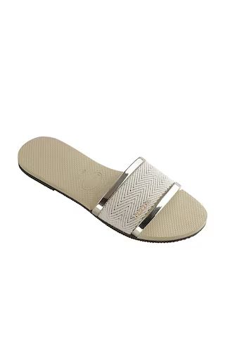Havaianas You Trancoso Premium Slide in Sand Grey from Revolve.com | Revolve Clothing (Global)