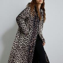 Fashionable Hooded Retro Leopard Print Long Sleeve Padded Coat Cheetah PrintÂ  | SHEIN