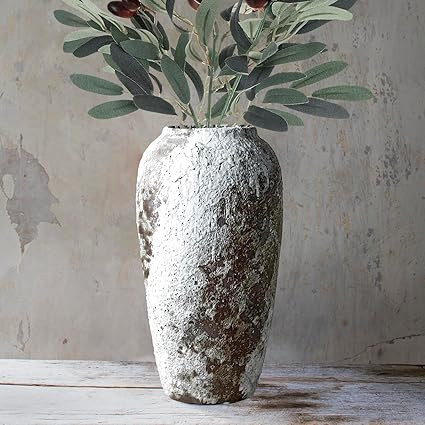 Rustic Ceramic Flower Vase Farmhouse Clay Tall Pottery Terracotta Floor Vases for Decorative Cent... | Amazon (US)