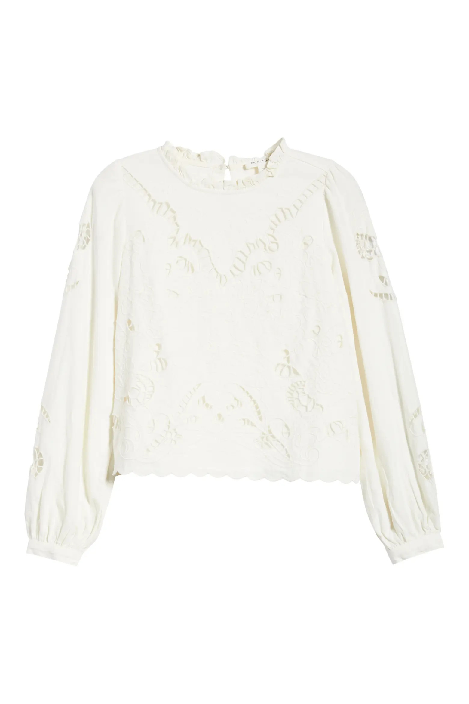 Open Floral Cutwork Linen Blend Top (Women) | Nordstrom | Nordstrom