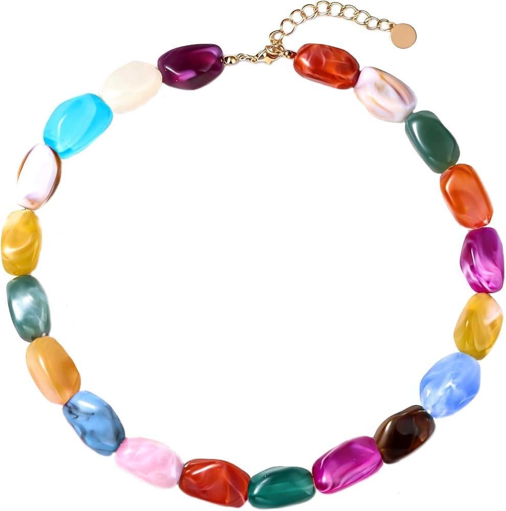 Chunky Beaded Necklaces for Women - Boho Statement Necklace Jewelry Accessories\uff0cHandmade Fas... | Amazon (US)