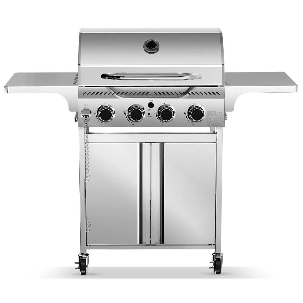 R.W.FLAME Silver 4 -Burner Liquid Propane Gas Grill Stainless Steel one_size | JD-4F | Lowe's