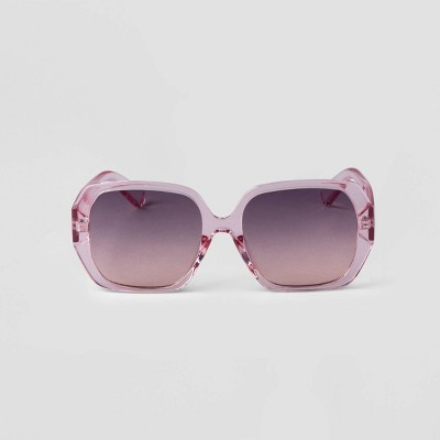 Women's Angular Butterfly Sunglasses - A New Day™ Pink | Target