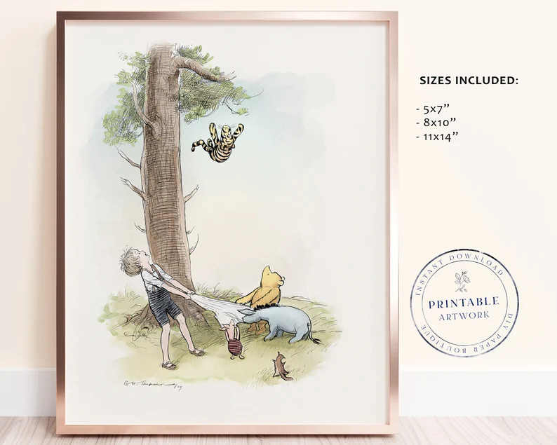 POOH - Printable Winnie-The-Pooh Classic, Baby Shower, Pooh Birthday Party, Centerpiece Nursery D... | Etsy (US)