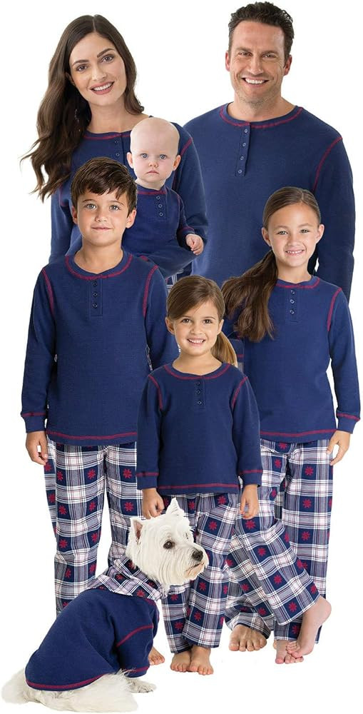PajamaGram Christmas Pajamas For Family - Matching Family Pajamas, Navy, Pet XS | Amazon (US)