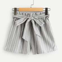 Knot Front Striped Shorts | SHEIN