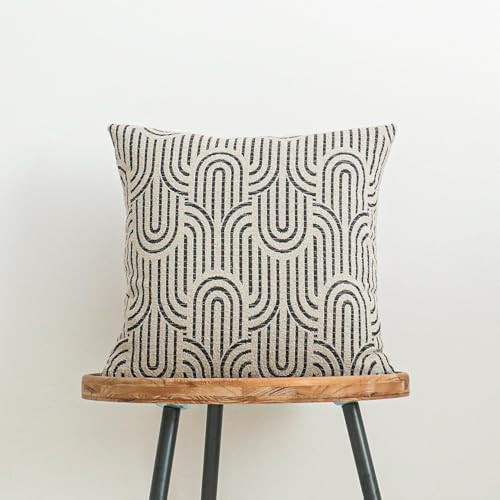Jonhier Geometric Textured Throw Pillow Cover, Modern Accent Arc Pattern Decorative Square Cushio... | Amazon (US)