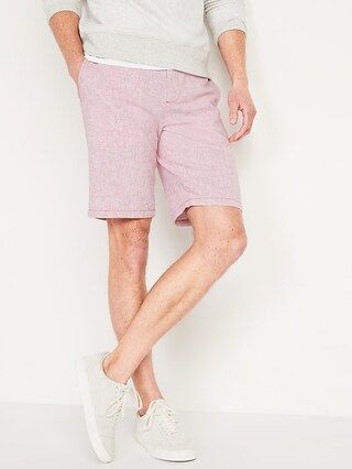 Slim Ultimate Micro-Stripe Linen-Blend Shorts for Men -- 10-inch inseam | Old Navy (US)