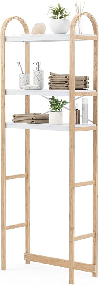 Umbra Bellwood Over The Toilet Shelf System, White/Natural | Amazon (US)