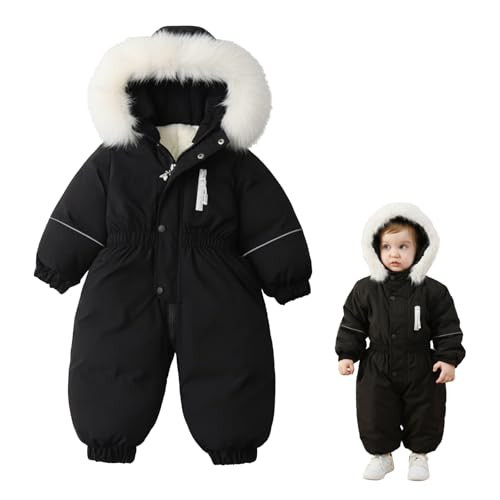 UVIPC Toddler Snowsuit 2T 3T 4T 5T Kids Baby Boys Girls Snow Suits Winter Clothes Faux fur Hooded Jumpsuit Coat Outdoor | Amazon (US)