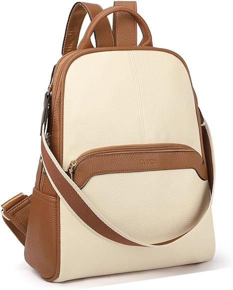 CLUCI Leather Backpack Purse for Women Convertible Designer Fashion Ladies Bookbag Travel Bag | Amazon (US)