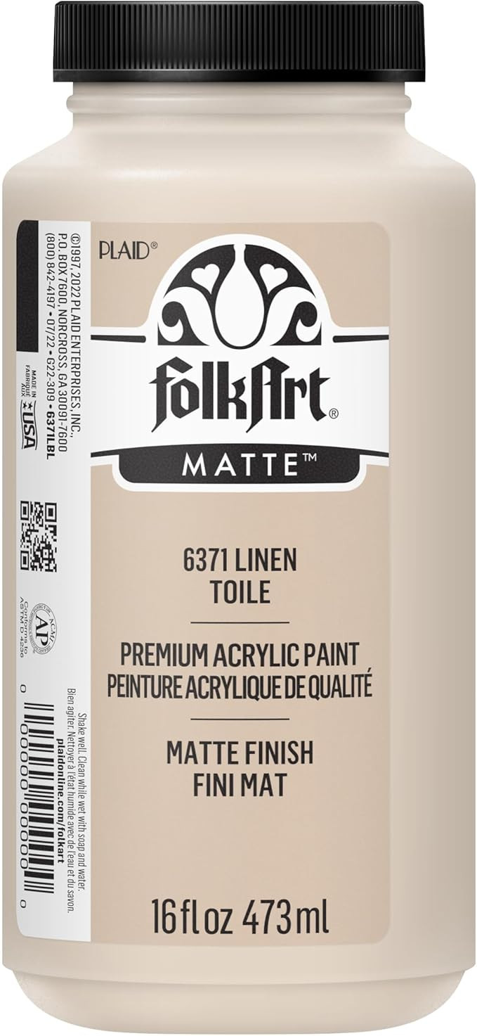 FolkArt Matte Acrylic Paint in Assorted Colors, 16 oz, Linen 16 Fl Oz | Amazon (US)