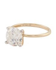 Made In Usa 14kt Gold Lab Grown Diamond Round Solitaire Ring | TJ Maxx